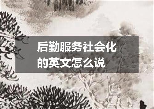 后勤服务社会化的英文怎么说