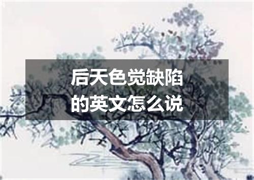 后天色觉缺陷的英文怎么说