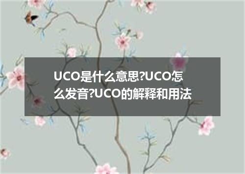 UCO是什么意思?UCO怎么发音?UCO的解释和用法