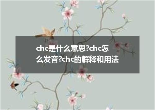 chc是什么意思?chc怎么发音?chc的解释和用法