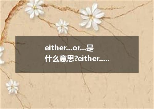 either...or...是什么意思?either...or...怎么发音?either...or...的解释和用法