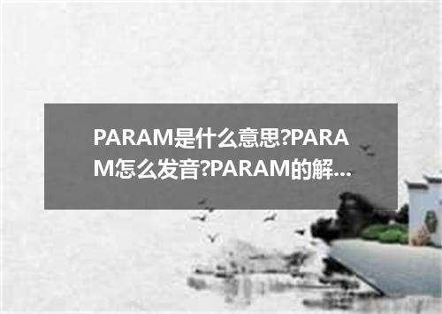 PARAM是什么意思?PARAM怎么发音?PARAM的解释和用法