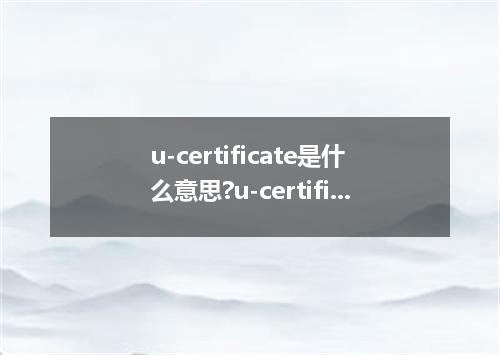 u-certificate是什么意思?u-certificate怎么发音?u-certificate的解释和用法