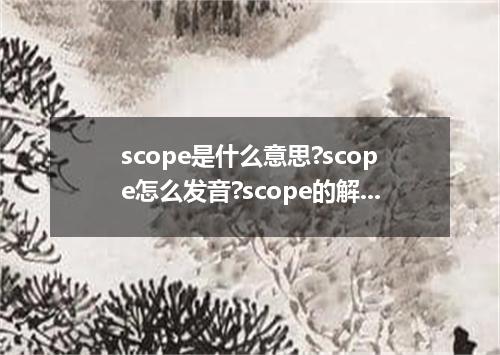 scope是什么意思?scope怎么发音?scope的解释和用法