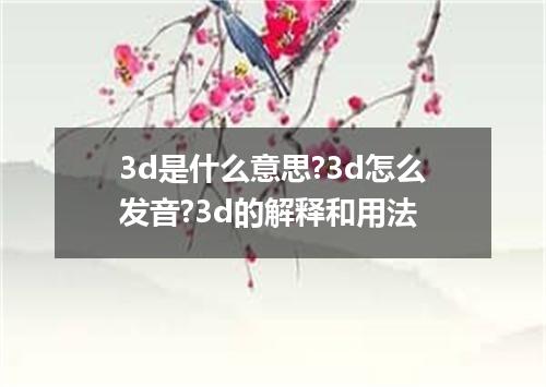 3d是什么意思?3d怎么发音?3d的解释和用法