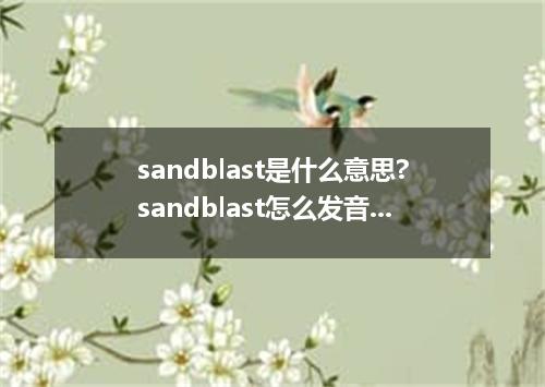 sandblast是什么意思?sandblast怎么发音?sandblast的解释和用法