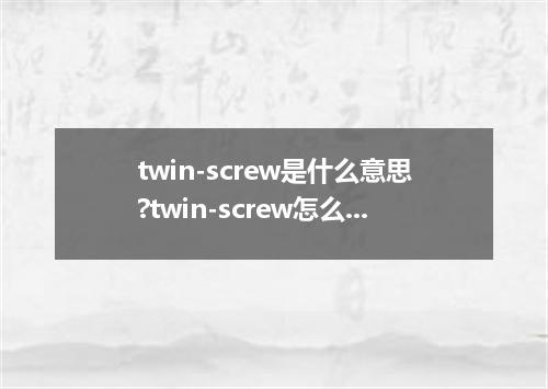 twin-screw是什么意思?twin-screw怎么发音?twin-screw的解释和用法