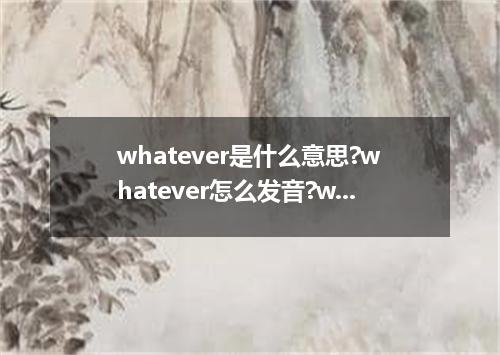 whatever是什么意思?whatever怎么发音?whatever的解释和用法