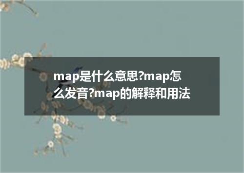 map是什么意思?map怎么发音?map的解释和用法