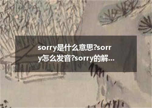 sorry是什么意思?sorry怎么发音?sorry的解释和用法