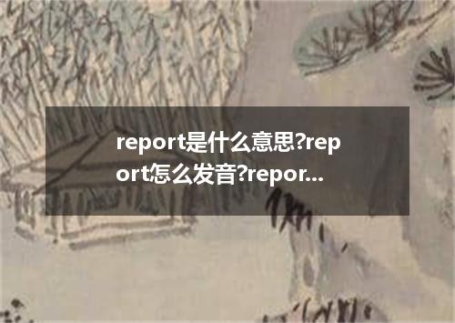 report是什么意思?report怎么发音?report的解释和用法