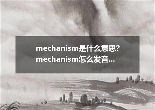 mechanism是什么意思?mechanism怎么发音?mechanism的解释和用法