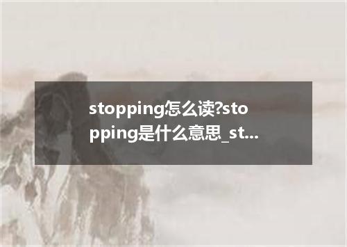 stopping怎么读?stopping是什么意思_stopping的用法