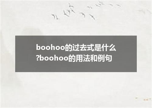 boohoo的过去式是什么?boohoo的用法和例句
