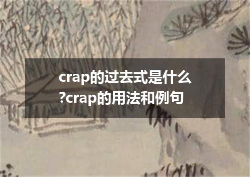 crap的过去式是什么?crap的用法和例句
