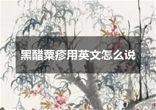 黑醋粟疹用英文怎么说