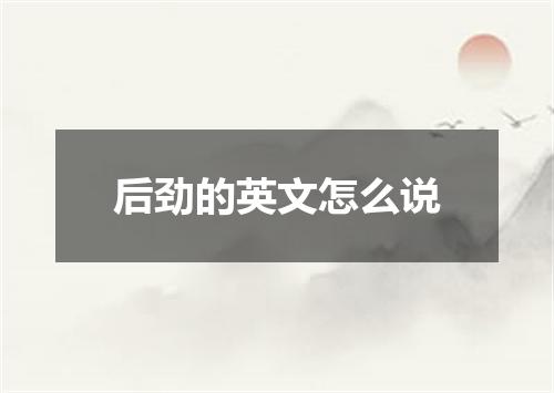 后劲的英文怎么说