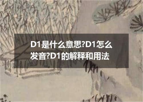 D1是什么意思?D1怎么发音?D1的解释和用法