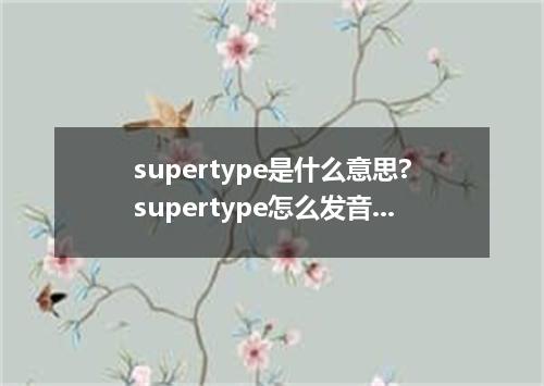 supertype是什么意思?supertype怎么发音?supertype的解释和用法