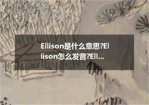 Ellison是什么意思?Ellison怎么发音?Ellison的解释和用法