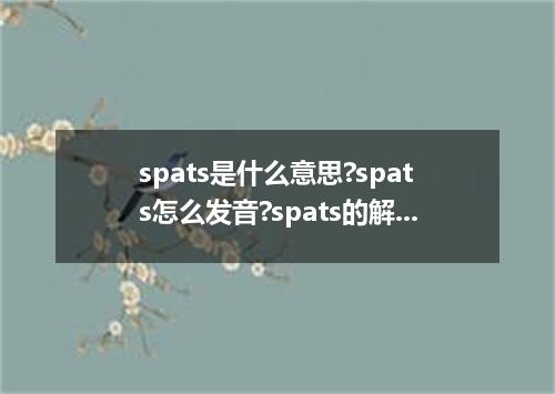 spats是什么意思?spats怎么发音?spats的解释和用法