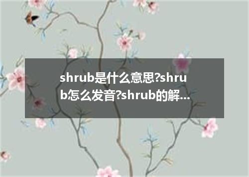 shrub是什么意思?shrub怎么发音?shrub的解释和用法