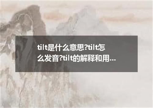 tilt是什么意思?tilt怎么发音?tilt的解释和用法