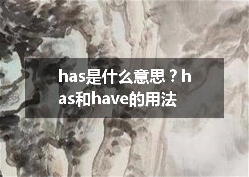 has是什么意思?has和have的用法