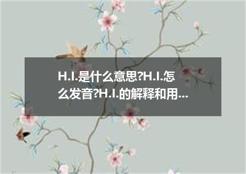 H.I.是什么意思?H.I.怎么发音?H.I.的解释和用法