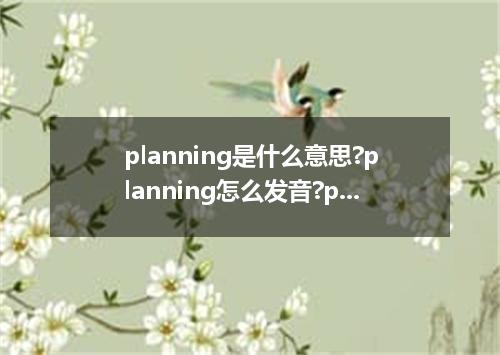 planning是什么意思?planning怎么发音?planning的解释和用法
