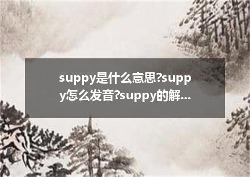 suppy是什么意思?suppy怎么发音?suppy的解释和用法