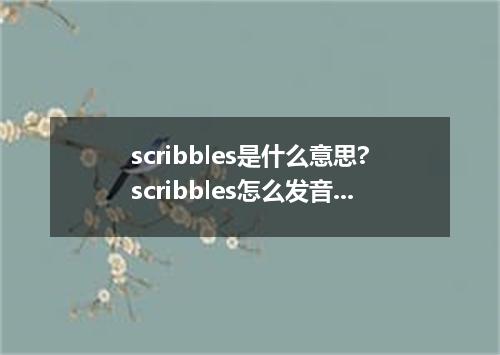 scribbles是什么意思?scribbles怎么发音?scribbles的解释和用法