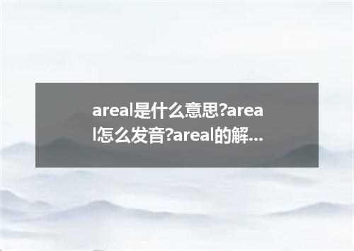 areal是什么意思?areal怎么发音?areal的解释和用法