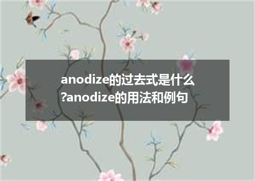 anodize的过去式是什么?anodize的用法和例句