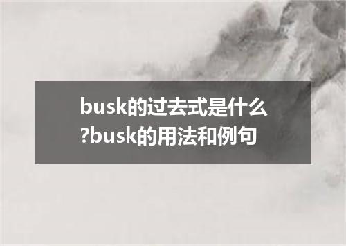 busk的过去式是什么?busk的用法和例句