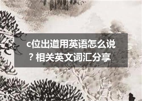c位出道用英语怎么说?相关英文词汇分享
