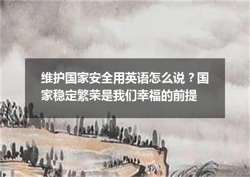 维护国家安全用英语怎么说?国家稳定繁荣是我们幸福的前提