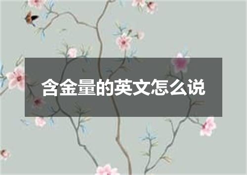 含金量的英文怎么说