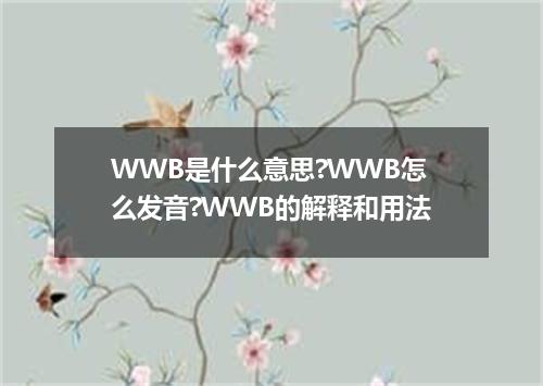 WWB是什么意思?WWB怎么发音?WWB的解释和用法