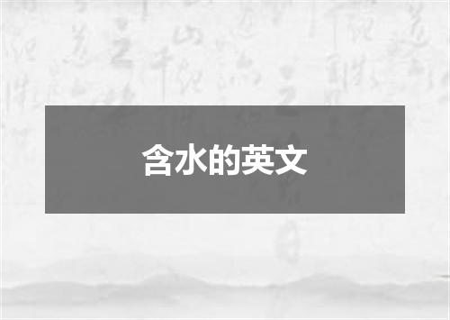 含水的英文
