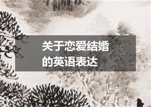 关于恋爱结婚的英语表达