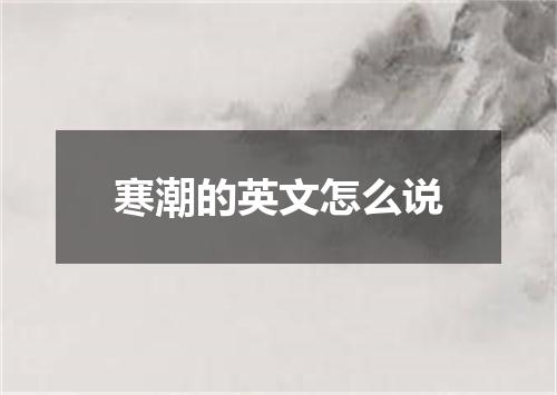 寒潮的英文怎么说