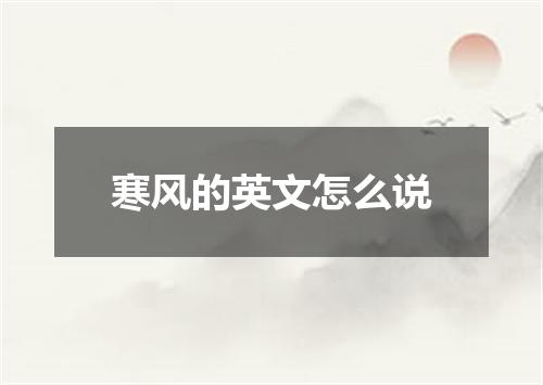 寒风的英文怎么说