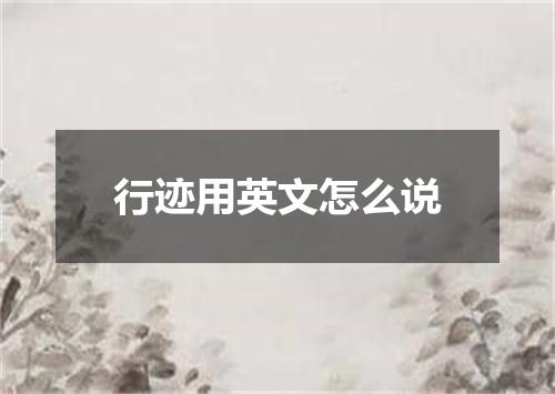 行迹用英文怎么说