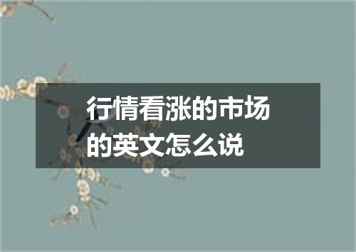 行情看涨的市场的英文怎么说