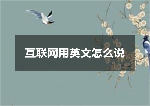 互联网用英文怎么说