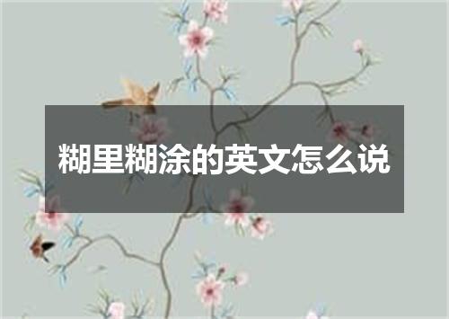 糊里糊涂的英文怎么说