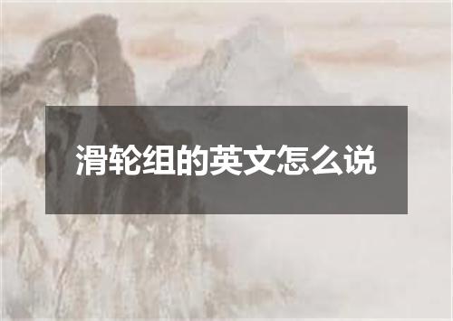 滑轮组的英文怎么说