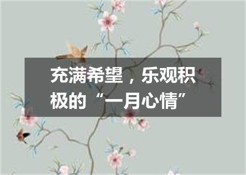 充满希望,乐观积极的“一月心情”