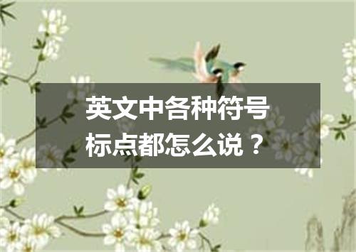 英文中各种符号标点都怎么说?